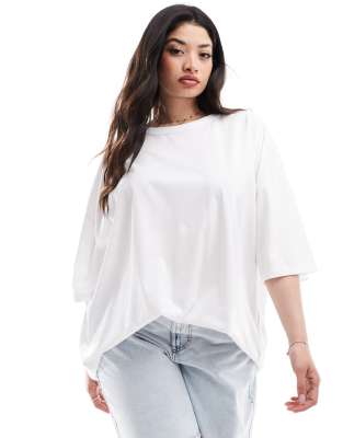 Yours Yours oversized boxy t-shirt in white