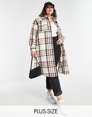 Yours longline shacket in neutral check