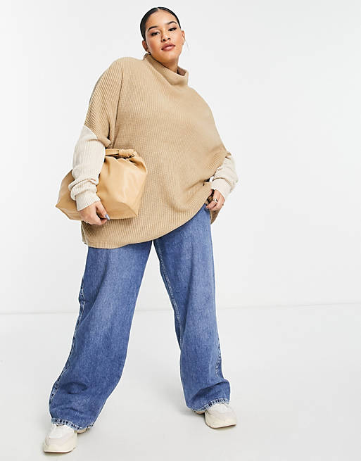  Yours oversized jumper in neutral mix 