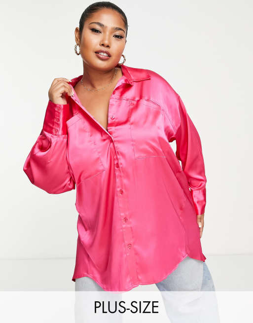 Satin shirt plus store size