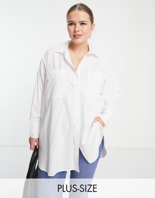 Yours oversized shirt in white