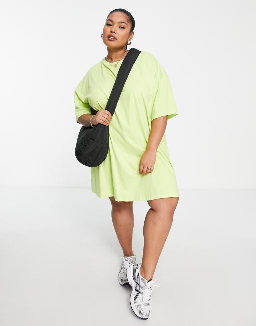 Yours oversized tshirt dress in lime