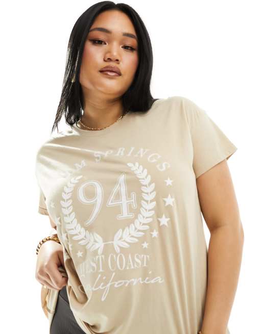 Yours palm springs T-shirt in beige