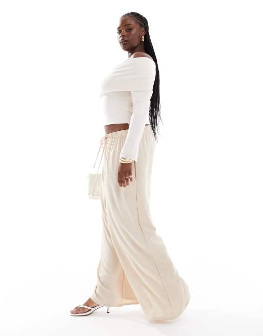 Yours - Pantalon ample en sergé - Taupe