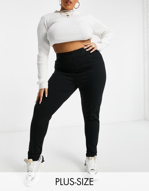 Yours - Pantaloni skinny con cuciture sul davanti neri