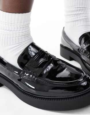 Yours patent loafers in black