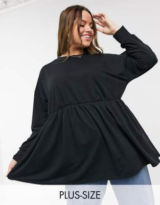 black ruffle sweatshirt