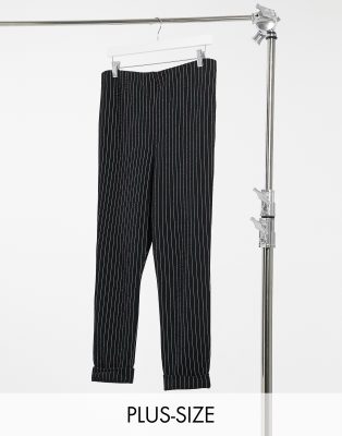 pinstripe tapered trousers women's