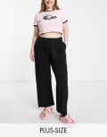 [Yours] Yours pleat front tailored pants in black 24 black