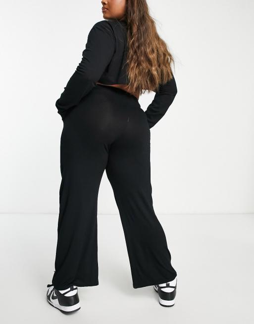 Yours pleated wide leg tailored trouser in black, 2 of 4