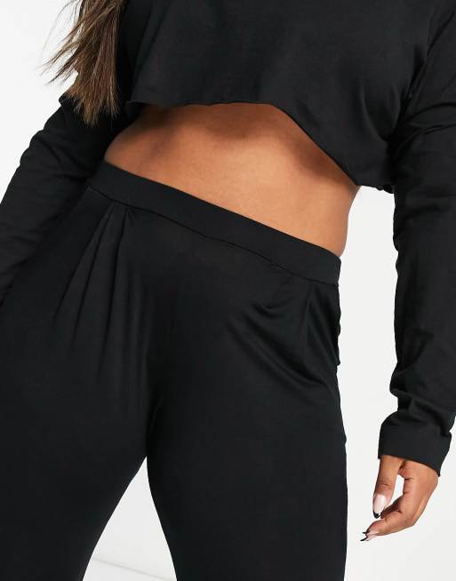 Yours pleated wide leg tailored trouser in black, 4 of 4