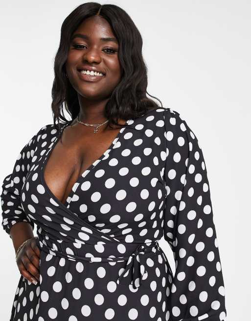 Asos polka store dot wrap dress