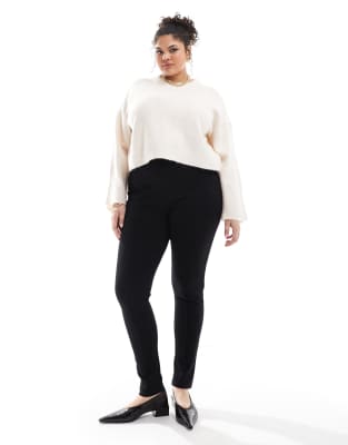 Yours - Ponte-Hose in Schwarz mit hohem Bund
