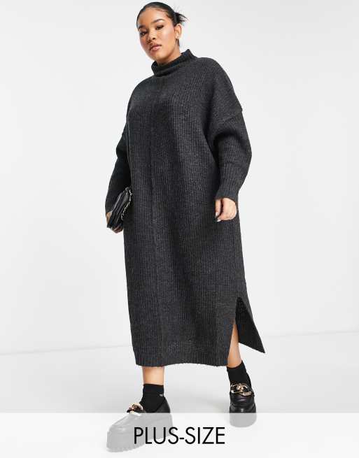 Yours – Pulloverkleid in Anthrazit
