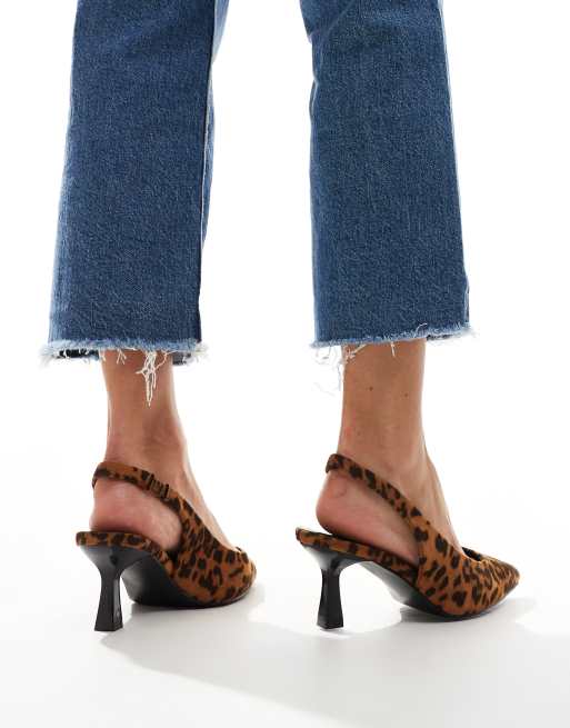 Yours - Pumps med slingback-rem og leopardprint, 2 af 4