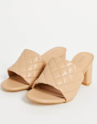 tan heeled mules