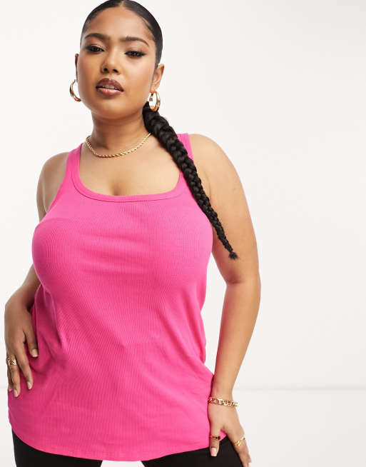 Yours racer back tank top in bright pink