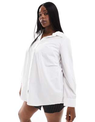 yours relaxed long sleeve button up shirt in white