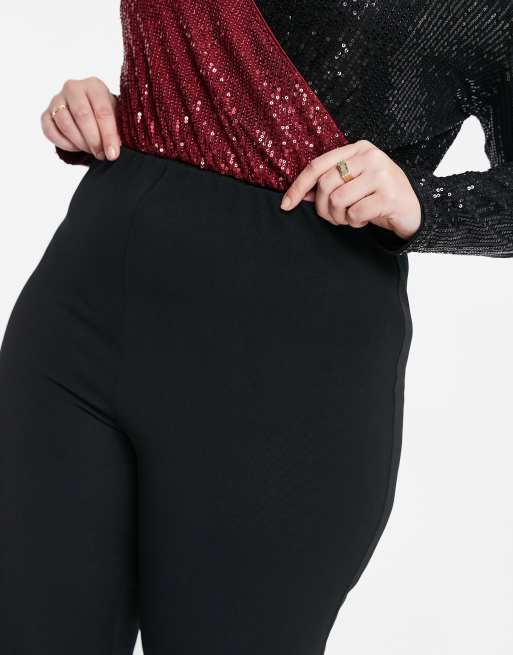 Yours ribbed bootcut pant in black, 3 of 4