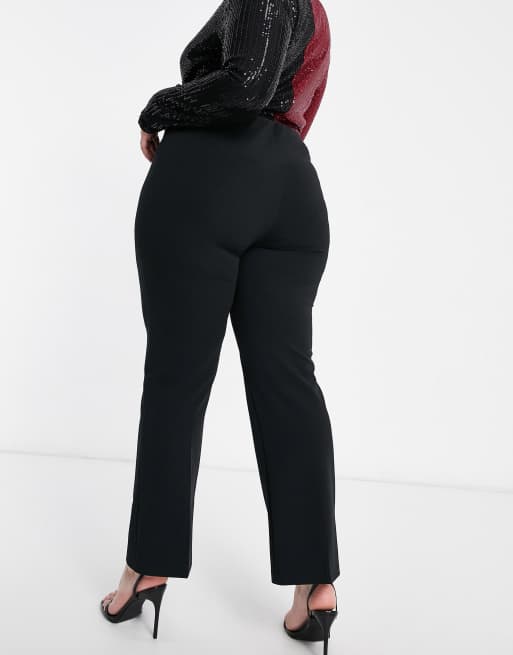 Yours ribbed bootcut trousers in black, 2 of 4