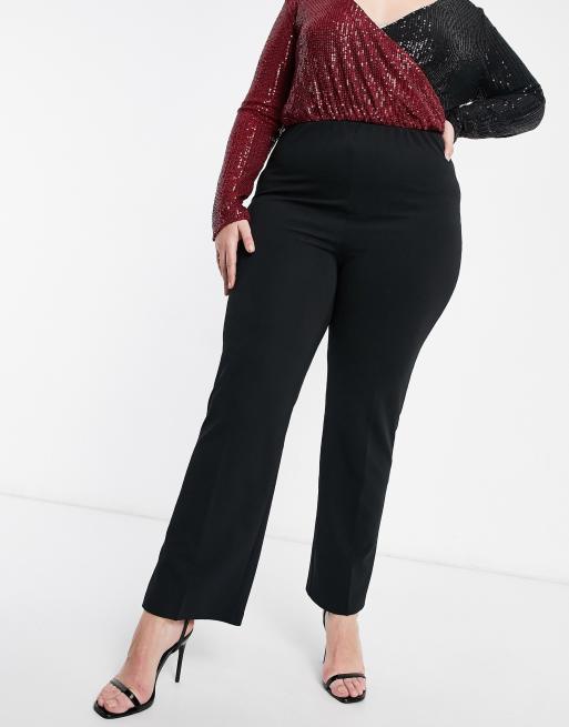 Yours ribbed bootcut trousers in black, 4 of 4