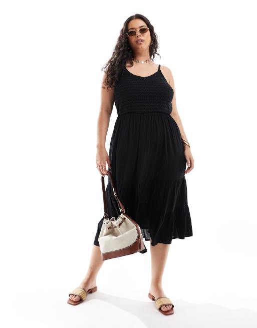 Yours - Robe longue au crochet - Noir