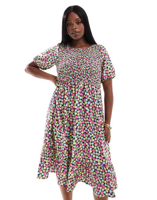 Yours Robe mi longue imprimee Multicolore ASOS