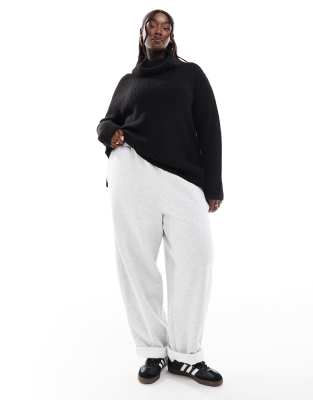 Yours Yours roll neck jumper in black