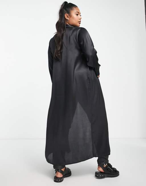 Black chiffon duster clearance jacket