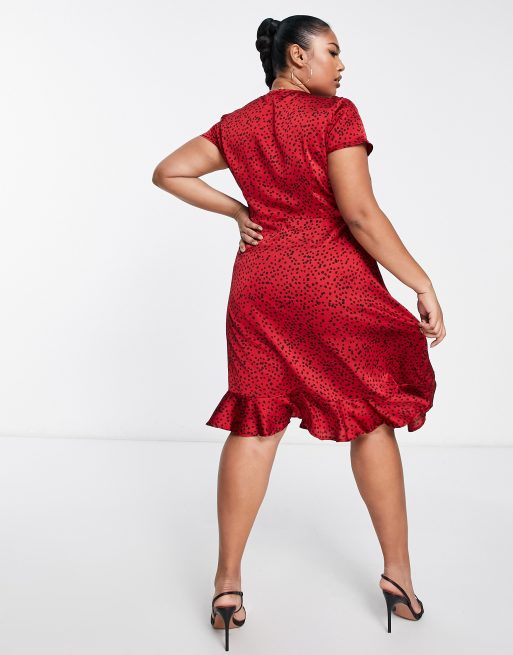 Asos red animal print dress best sale