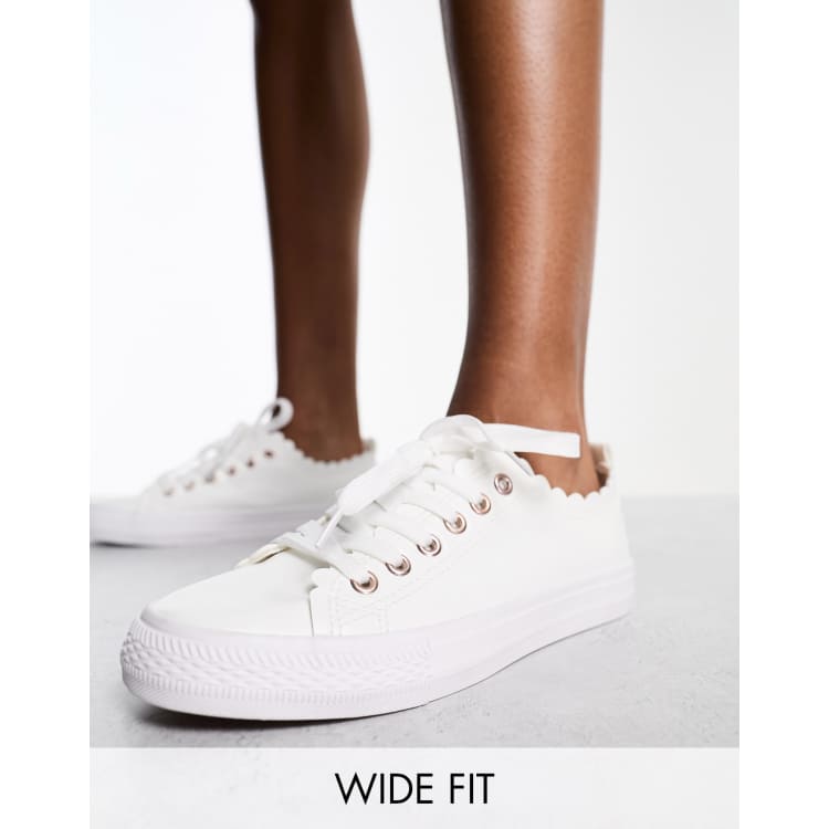 White all star shop frilly thrills ox trainers