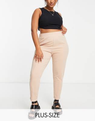 Yours - Schmal zulaufende Hose mit engem Schnitt in Stein-Neutral