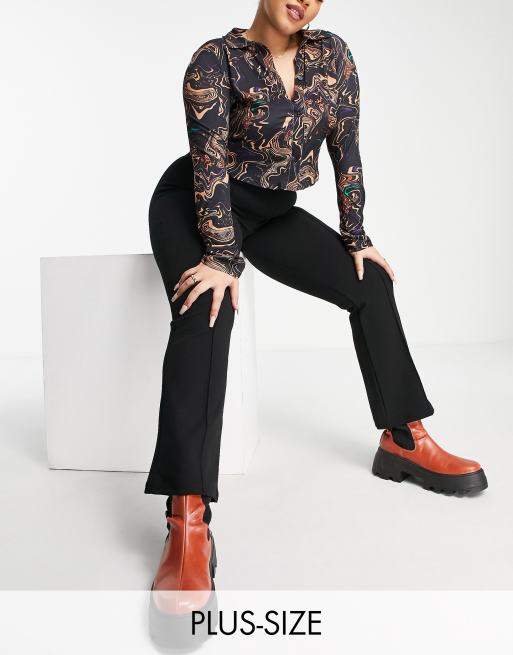Yours scuba flare trouser in black