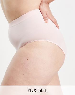 Yours Yours seamless briefs co-ord in pale pink