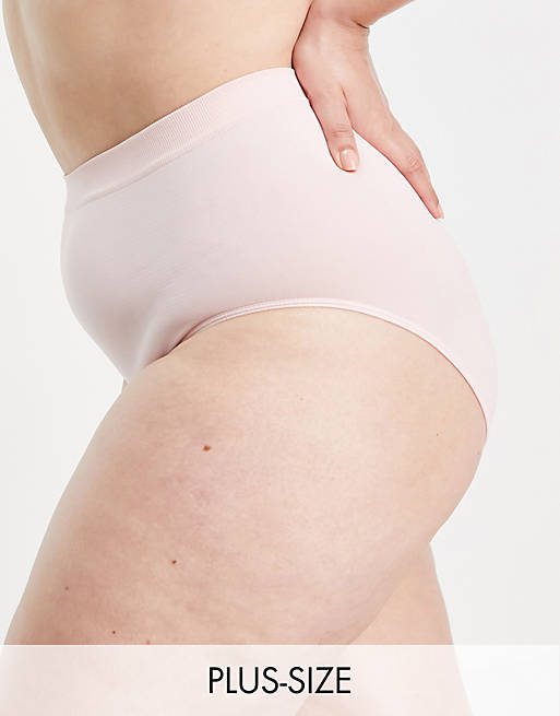 Yours seamless briefs co-ord in pale pink
