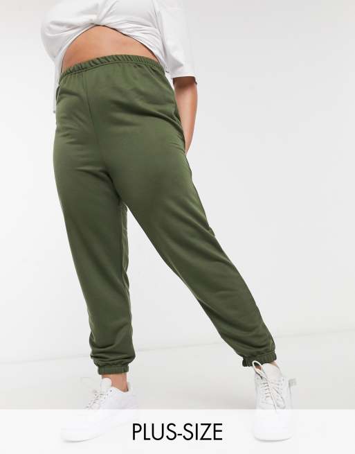 YOURS Plus Size Khaki Green Cuffed Cargo Joggers