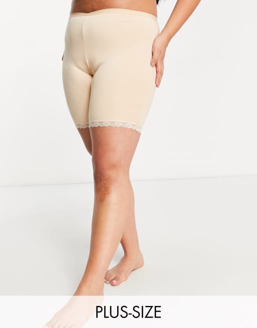 Plus Lace Trim Shapewear Shorts