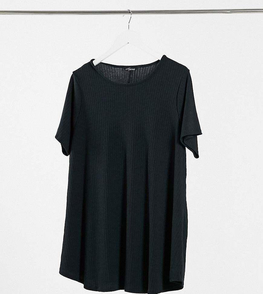 Yours Ribbed Top In Black
