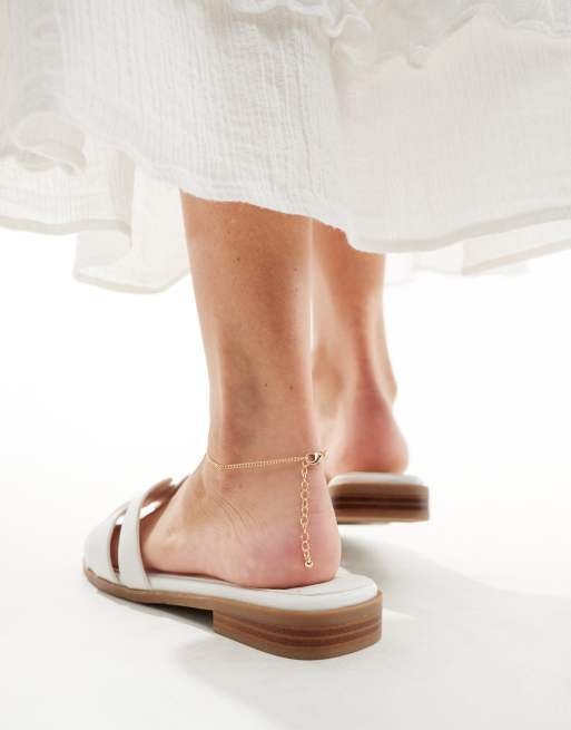 Yours slip on sandals in white | ASOS display picture 1