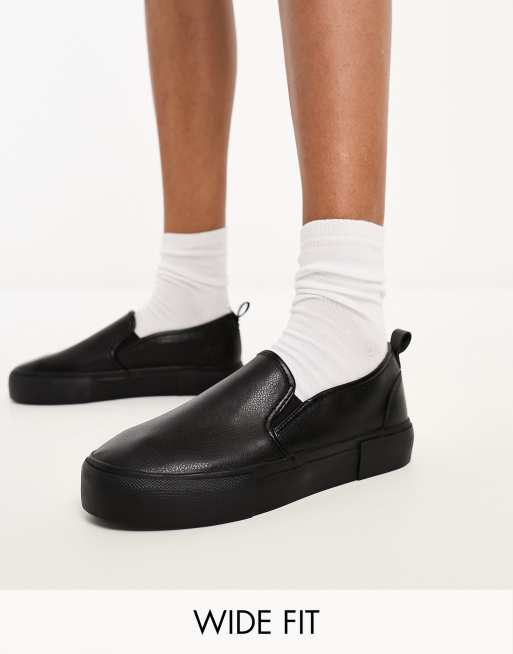 Black trainers hot sale slip on