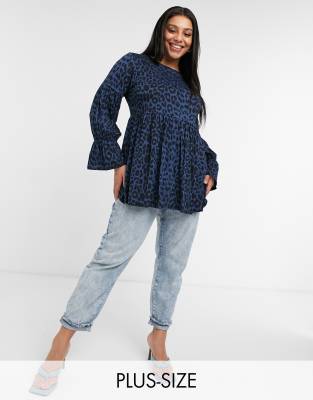 navy smock top