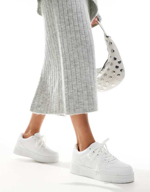 Yours - Sneakers met dikke zool in wit