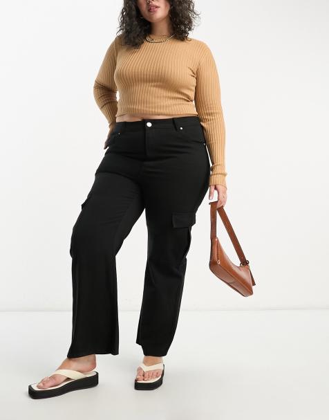 YOURS Curve Plus Size Bright Blue Cotton Cropped Trousers