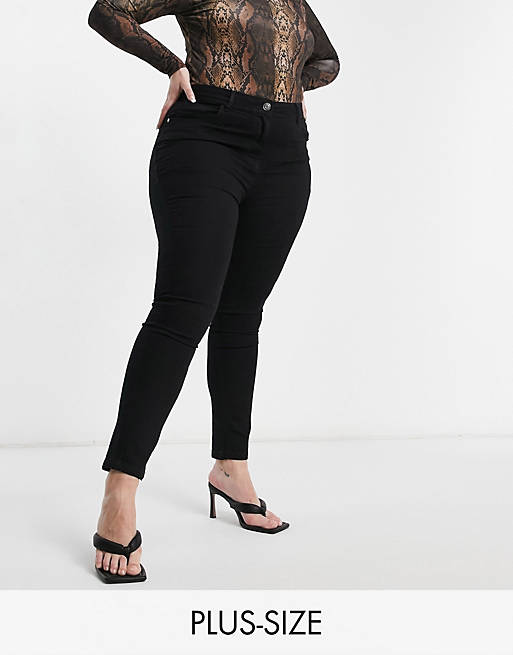  Yours straight leg jeans in black 