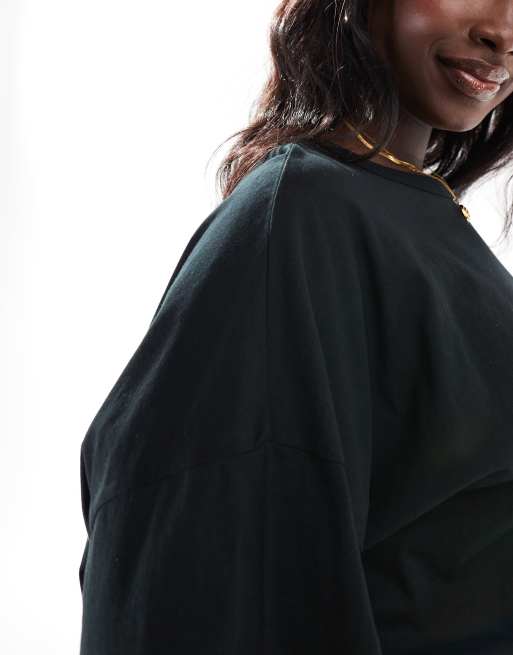 Yours – Svart t-shirt i oversize och boxig passform, 2 av 4