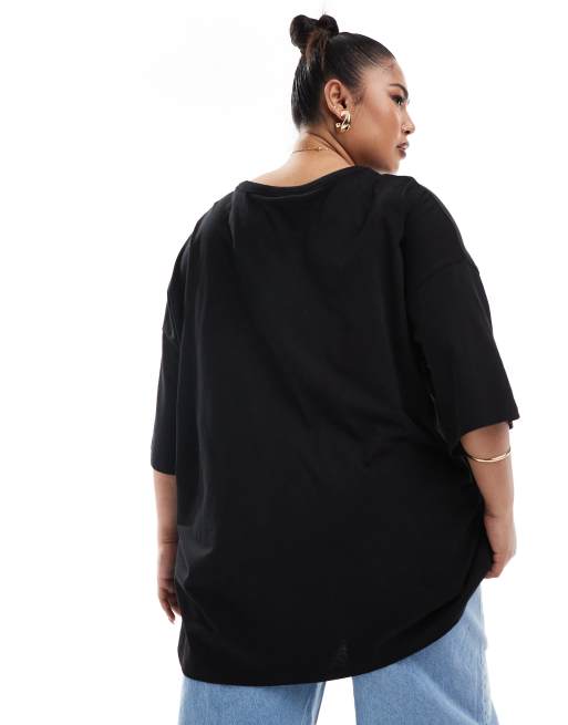 Yours – Svart t-shirt med boxig passform och blomtryck, 4 av 4