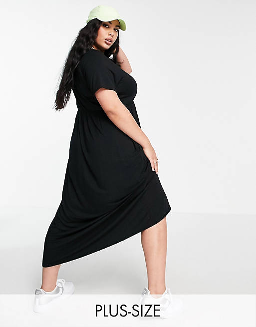 Yours t-shirt maxi dress in black