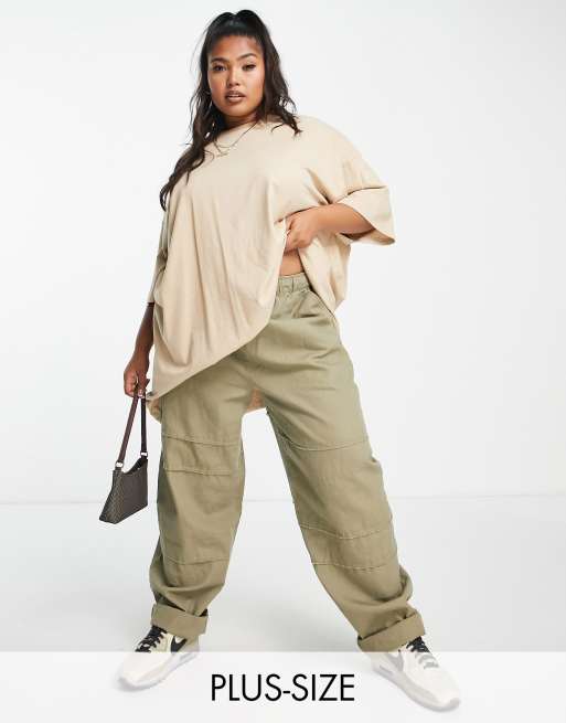 Yours - T-shirt oversize color pietra