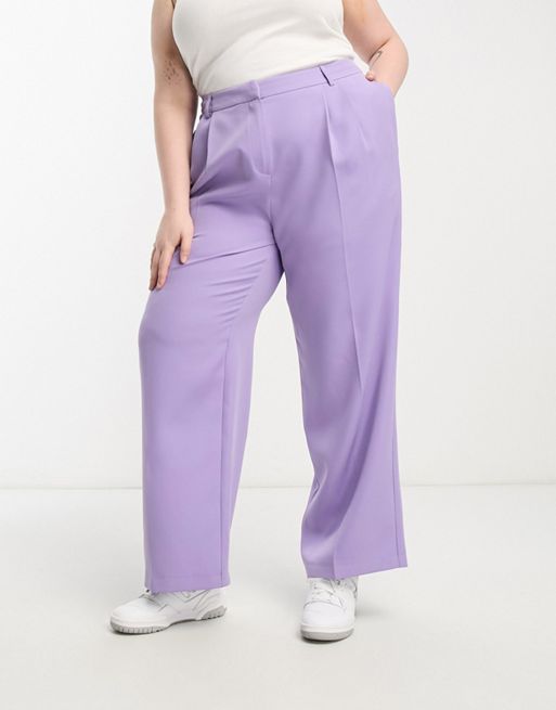 YOURS Plus Size Pink Wide Leg Trousers