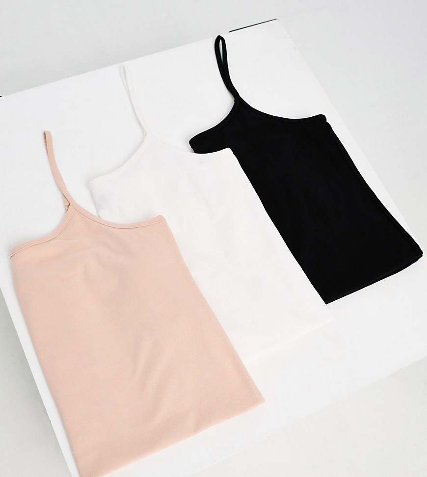 Yours Tank Tops In Black, Nude And White-multi